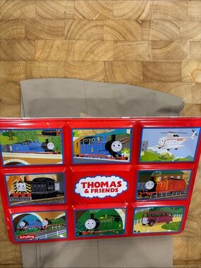 Thomas & Friends Red Puzzle Board with Colorful Train Scenes
